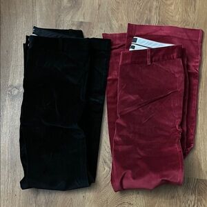 Lot of 2 Body by Victoria Pants Black & Red Size 4 velvet